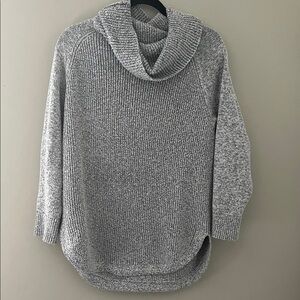 Hilary Radley Marled Gray Cowl Neck Tunic Sweater Size Large